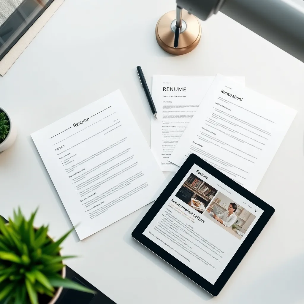 CV portfolio met werkvoorbeelden en aanbevelingsbrieven