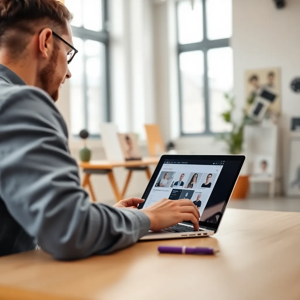 Persoon die een motivatiebrief schrijft naast een laptop