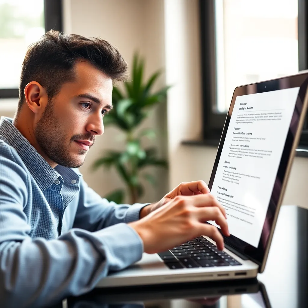 Persoon optimaliseert LinkedIn profiel op laptop